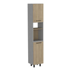 Alacena Kitchen Hasselt, Gris y Rovere, con dos puertas batientes y variedad de entrepaños - vista 6