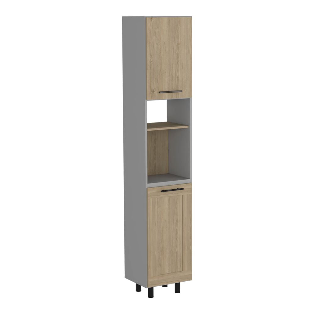 Alacena Kitchen Hasselt, Gris y Rovere, con dos puertas batientes y variedad de entrepaños - vista 6