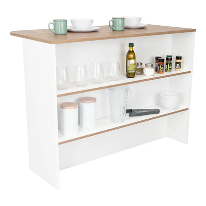 Barra Auxiliar De Cocina Fendi - Blanco Marquez / Castaño