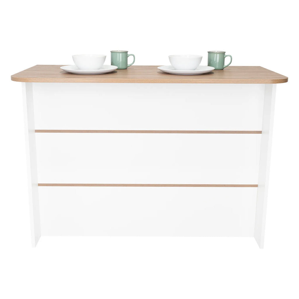 Barra Auxiliar De Cocina Fendi - Blanco Marquez / Castaño