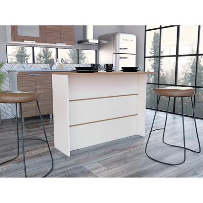 Barra Auxiliar De Cocina Fendi - Blanco Marquez / Castaño