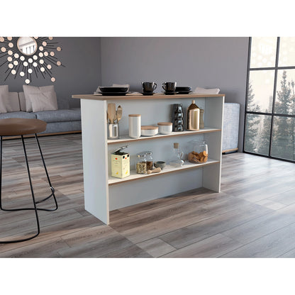 Barra Auxiliar De Cocina Fendi - Blanco Marquez / Castaño
