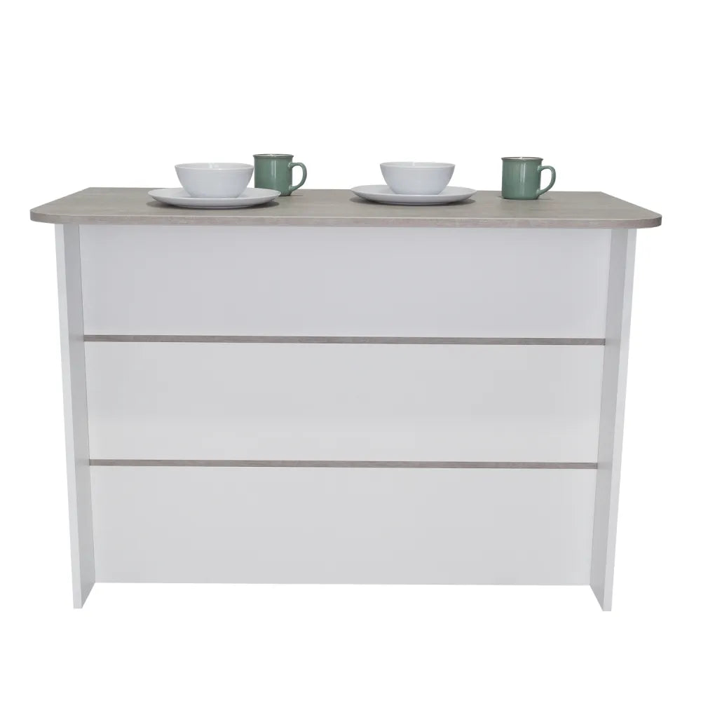 Barra Auxiliar De Cocina Fendi - Cemento / Blanco