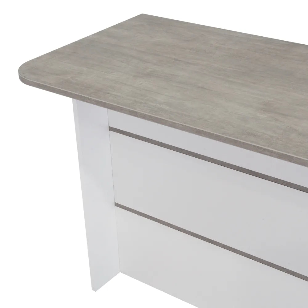 Barra Auxiliar De Cocina Fendi - Cemento / Blanco