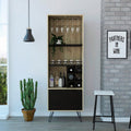 Bar Alto Audra, Duna, Wengue y Negro, con amplio espacio para botellas y portacopas - vista 1