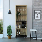 Bar Alto Audra, Duna, Wengue y Negro, con amplio espacio para botellas y portacopas - vista 2