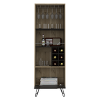 Bar Alto Audra, Duna, Wengue y Negro, con amplio espacio para botellas y portacopas - vista 5