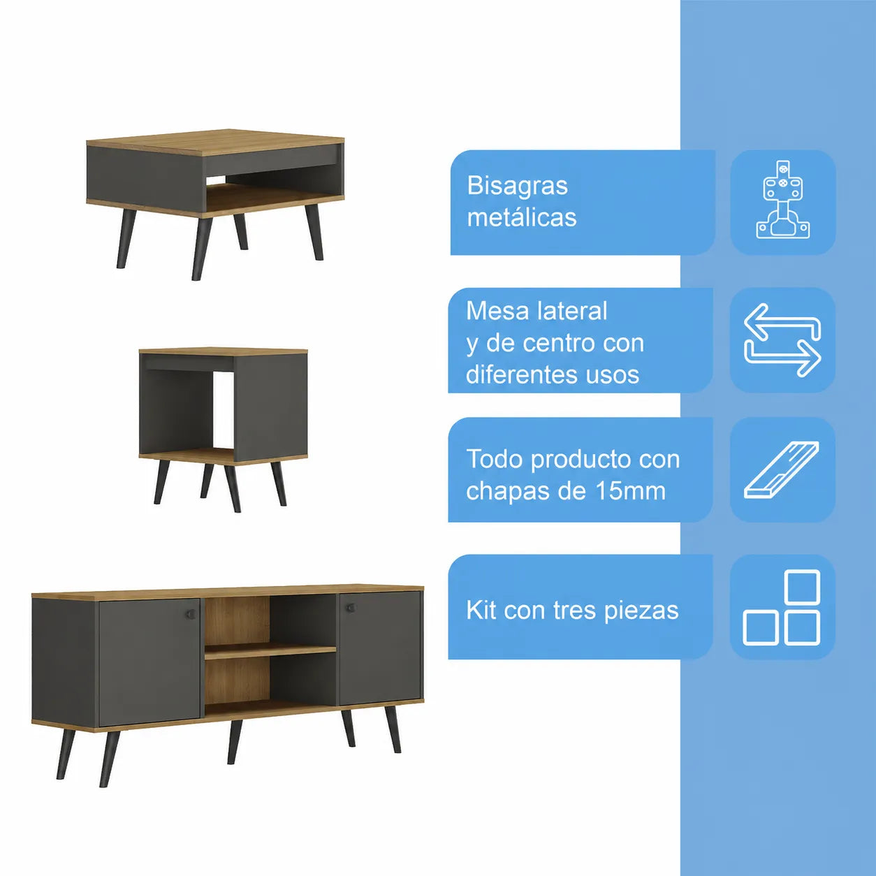 Combo Living Tokio + Sofá 2C Sicilia