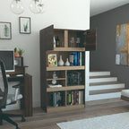 Biblioteca Office, Habano y Miel, con dos puertas batientes y entrepaños para colocar objetos - vista 4
