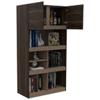 Biblioteca Office, Habano y Miel, con dos puertas batientes y entrepaños para colocar objetos - vista 3