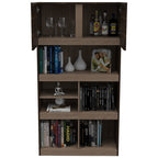 Biblioteca Office, Habano y Miel, con dos puertas batientes y entrepaños para colocar objetos - vista 5