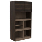 Biblioteca Office, Habano y Miel, con dos puertas batientes y entrepaños para colocar objetos - vista 1
