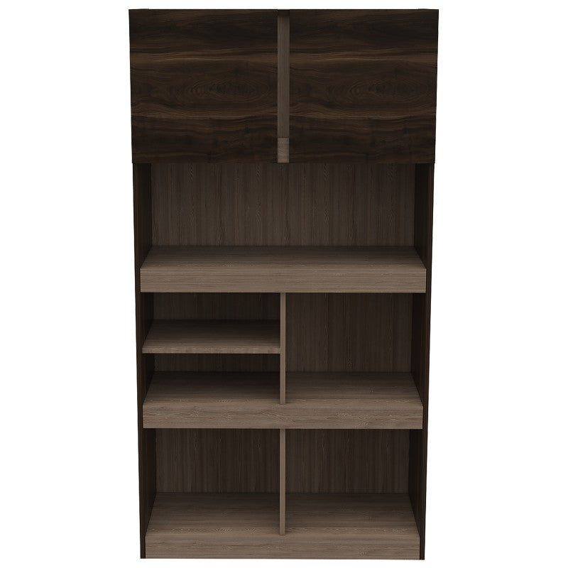 Biblioteca Office, Habano y Miel, con dos puertas batientes y entrepaños para colocar objetos - vista 6
