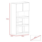 Biblioteca Office, Habano y Miel, con dos puertas batientes y entrepaños para colocar objetos - vista 7