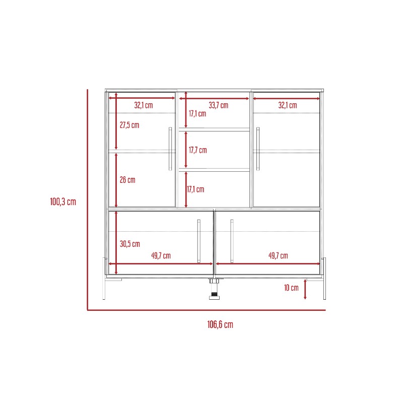 Arrimo Shanghai, Duna, con cuatro puertas batientes y múltiples entrepaños - vista 8