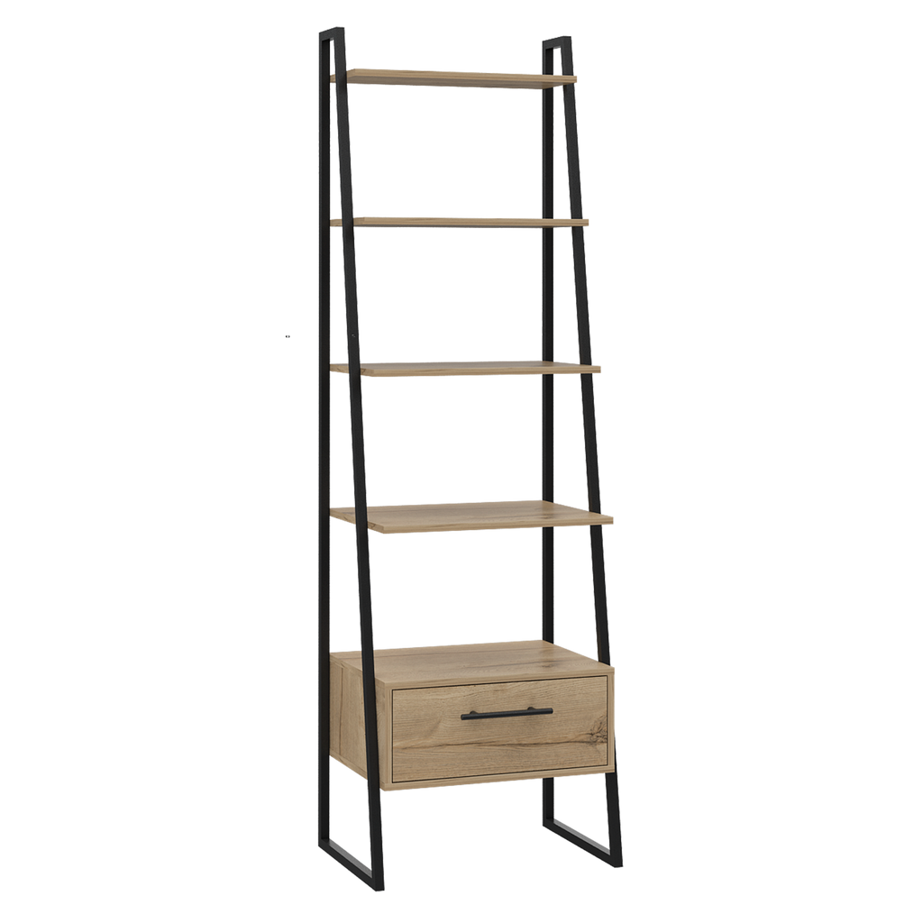 Biblioteca Escalera Magnum, Duna, con cajón deslizable y entrepaños para colocar objetos - vista 3
