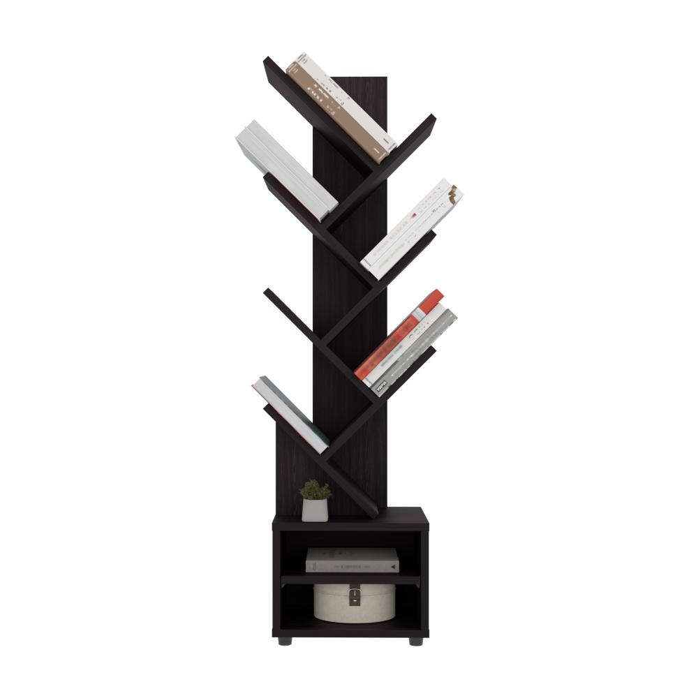 Librero Kingstree, Wengue, con multiples espacios para ubicar objetos decorativos - vista 2