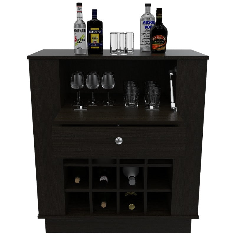 Bar New York, Wengue, con espacio para organizar botellas de vino y copas - vista 5
