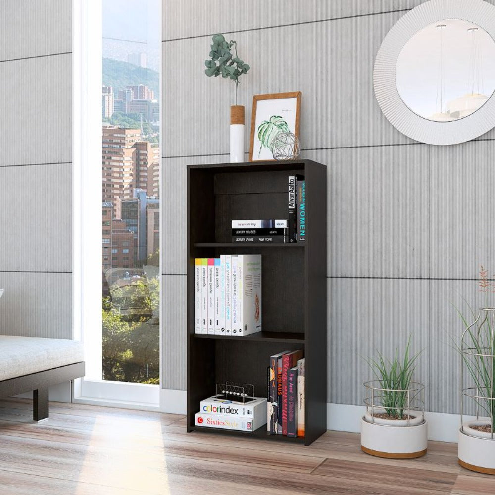Biblioteca Kalo, Wengue, con entrepaños de amplio espacio para colocar objetos y decorativos de oficina - vista 2