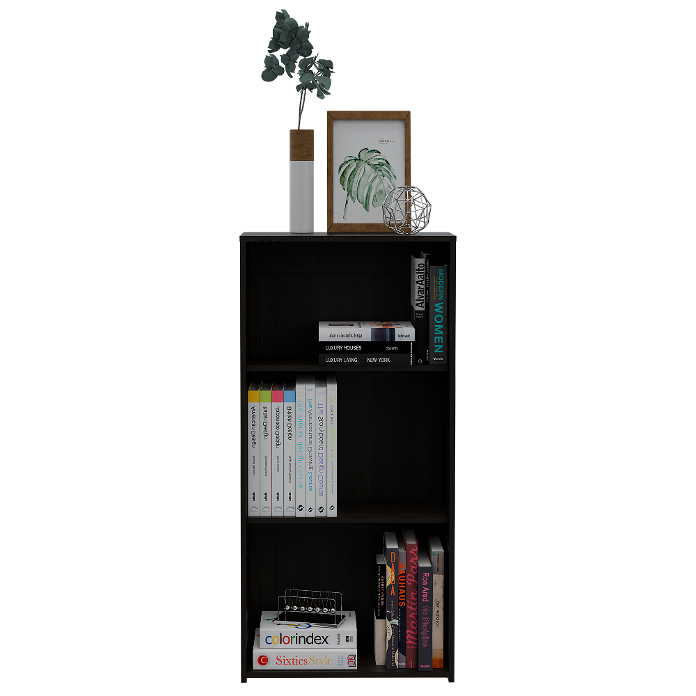 Biblioteca Kalo, Wengue, con entrepaños de amplio espacio para colocar objetos y decorativos de oficina - vista 3