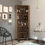 Bar Alto Esquinero, Carmenere, Miel y Plomo, con amplio espacio para botellas y portacopas - vista 2