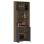 Bar Alto Esquinero, Carmenere, Miel y Plomo, con amplio espacio para botellas y portacopas - vista 3