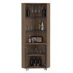 Bar Alto Esquinero, Carmenere, Miel y Plomo, con amplio espacio para botellas y portacopas - vista 6