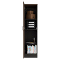 Biblioteca Home Office, Negro Soft y Coñac, con una puerta batiente y entrepaños para colocar objetos - vista 1