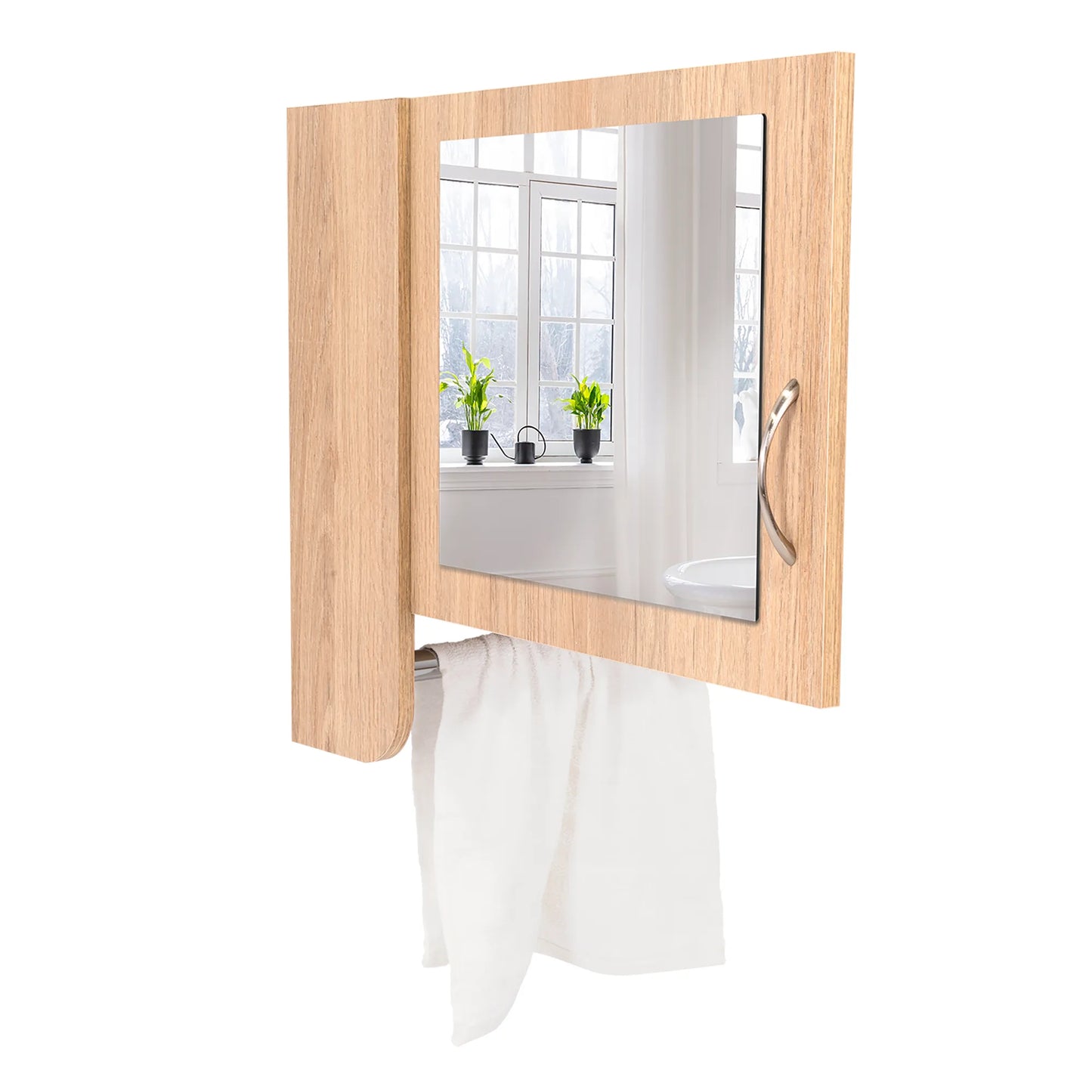 Botiquin Bath 300 1 Puerta C/Espejo - Rovere / Blanco