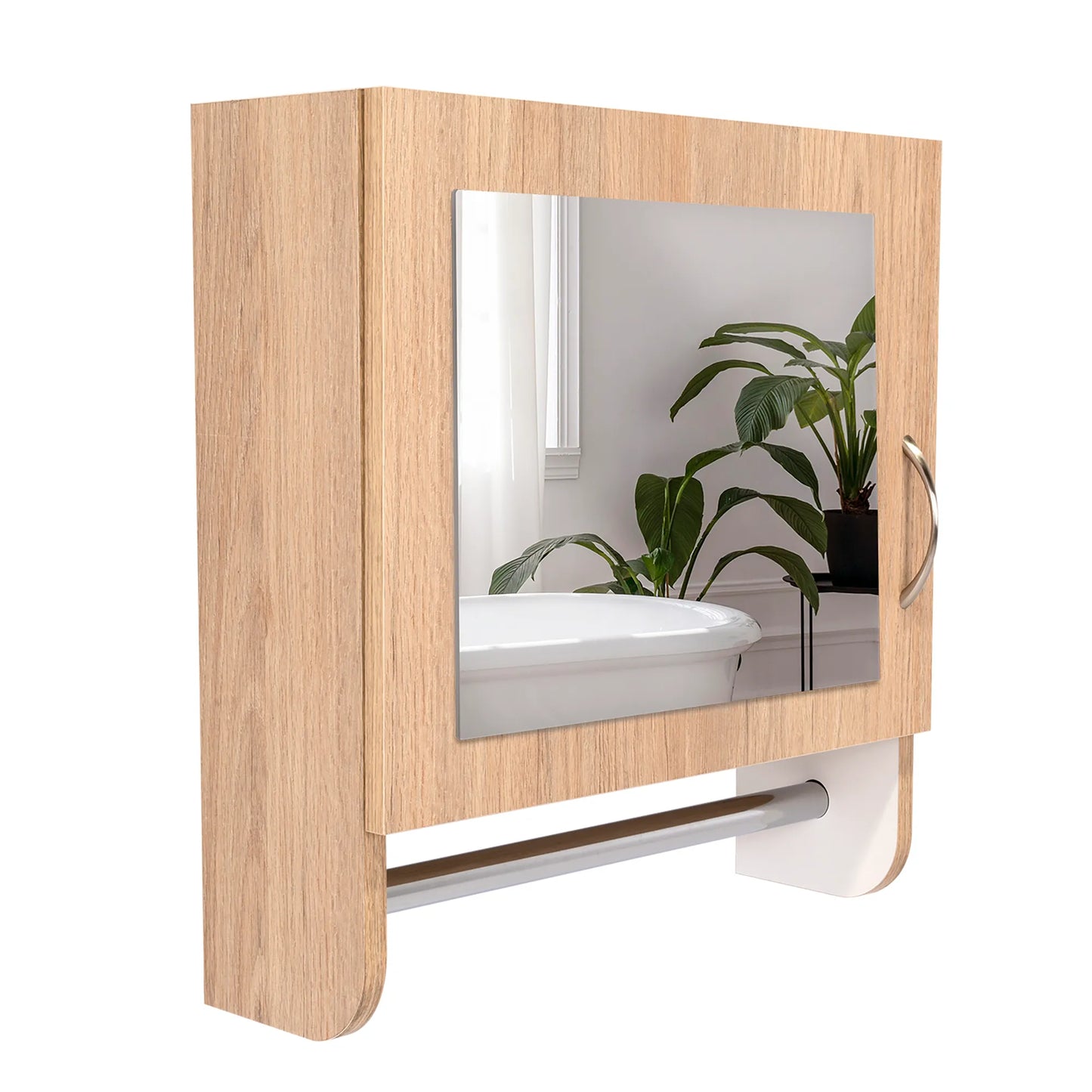 Botiquin Bath 300 1 Puerta C/Espejo - Rovere / Blanco