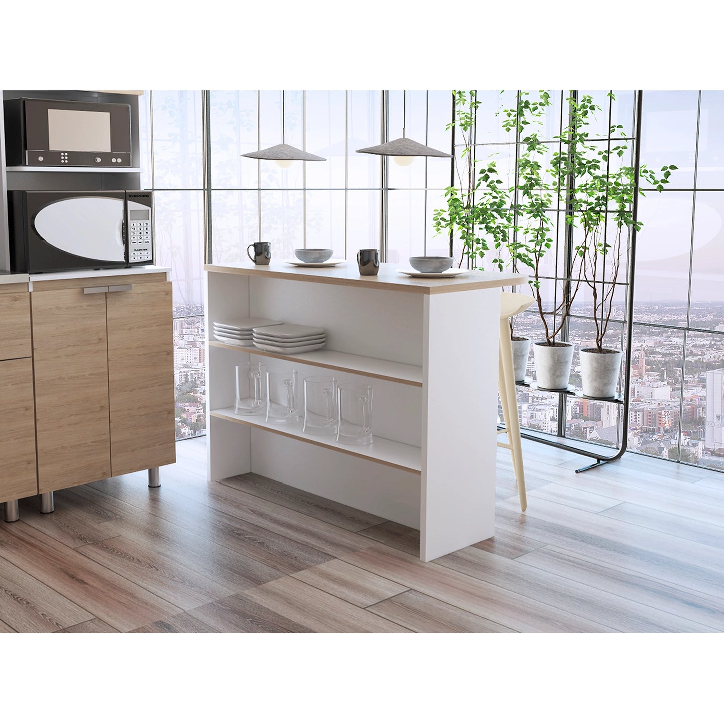 Barra Auxiliar De Cocina Fendi - Rovere / Blanco