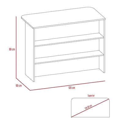 Barra Auxiliar De Cocina Fendi - Wengue / Blanco