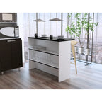 Barra Auxiliar De Cocina Fendi - Wengue / Blanco