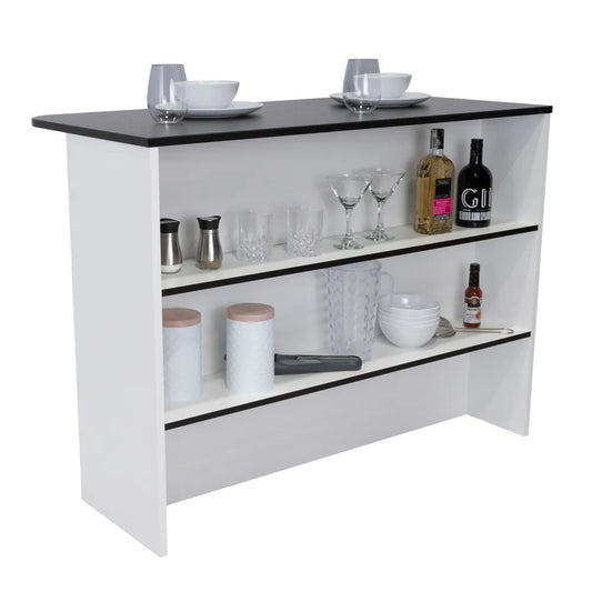 Barra Auxiliar De Cocina Fendi - Wengue / Blanco