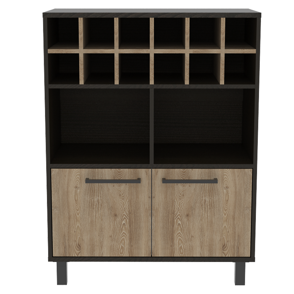 Bar Kaia, Wengue y Miel, con amplio espacio para almacenamiento y patas metálicas - vista 6