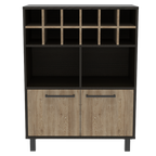 Bar Kaia, Wengue y Miel, con amplio espacio para almacenamiento y patas metálicas - vista 6