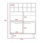 Bar Kaia, Wengue y Miel, con amplio espacio para almacenamiento y patas metálicas - vista 8