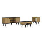 Mons Tokio Rack TV + Mesa de Centro + Mesa Lateral Negro Mate