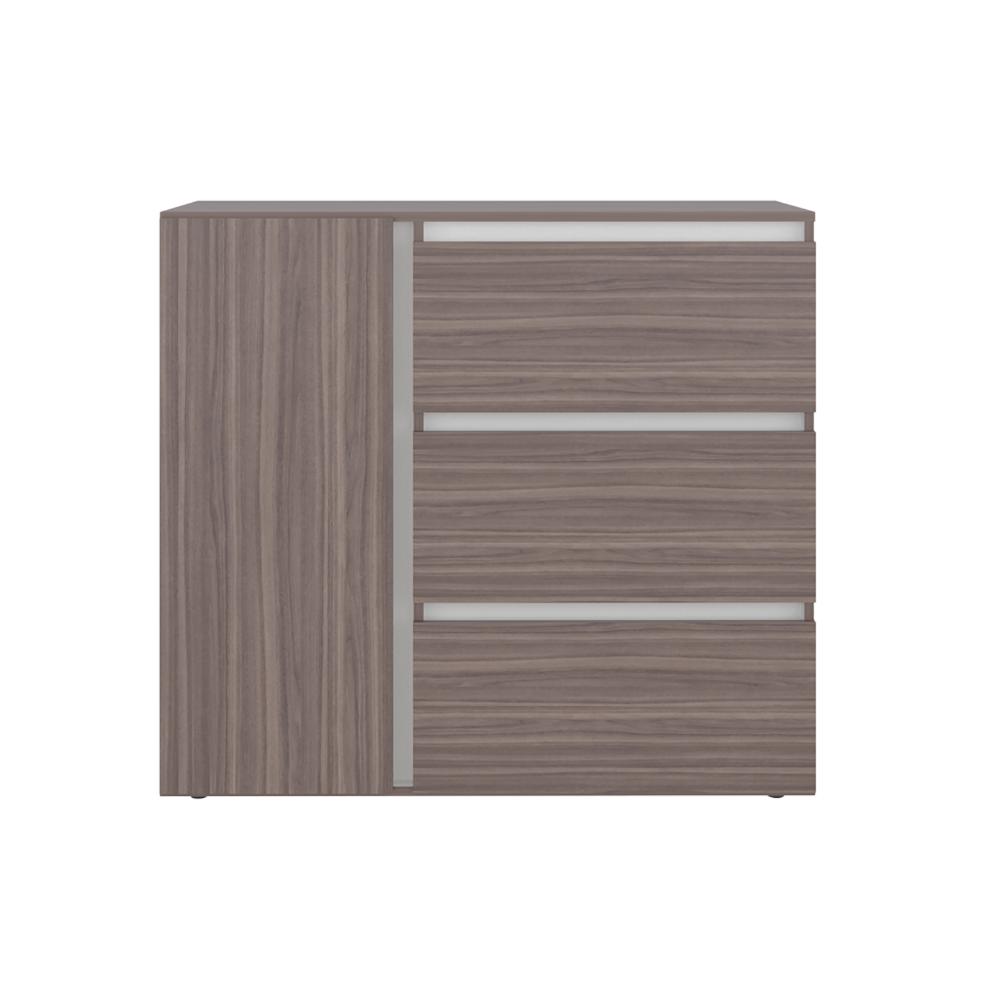 Comoda Niza Una Puerta Tres Cajones, Avellana / Blanco - vista 5