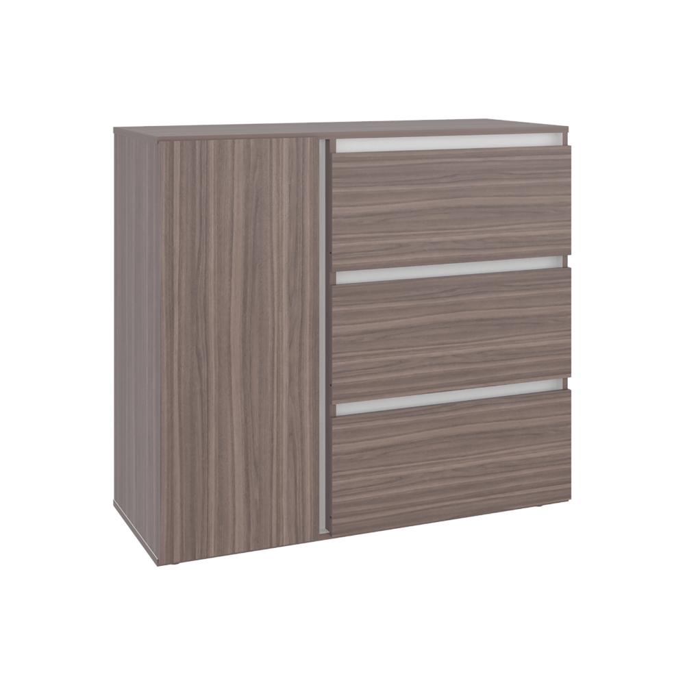 Comoda Niza Una Puerta Tres Cajones, Avellana / Blanco - vista 6