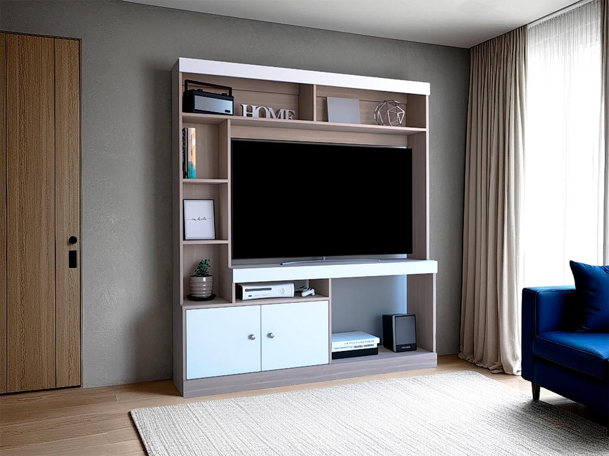 Estante Para Tv Dante, Bardolino y Blanco, con Espacio Para Televisor de 52 Pulgadas - vista 3