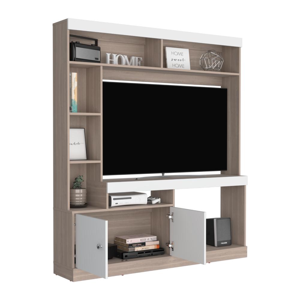 Estante Para Tv Dante, Bardolino y Blanco, con Espacio Para Televisor de 52 Pulgadas - vista 1