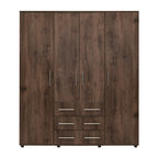 Closet Fontana, Nogal y Blanco, con Cuatro Puertas Abatibles y Tres Cajones Organizadores - vista 5