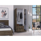 Closet América, Nogal y Blanco, con Dos Cajones y Variedad de Entrepaños - vista 2