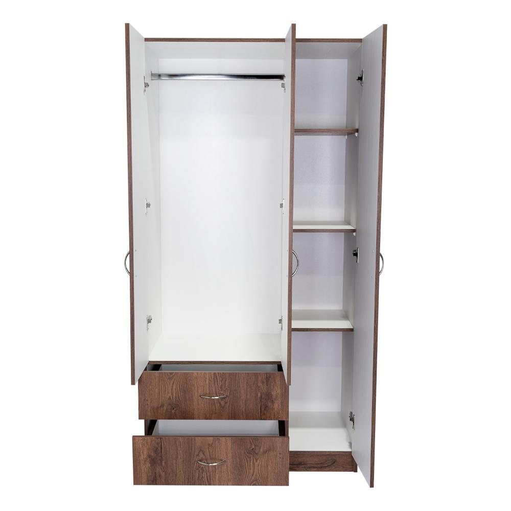 Closet América, Nogal y Blanco, con Dos Cajones y Variedad de Entrepaños - vista 8