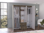 Closet Bariloche Bombay Eco, Nogal y Blanco, con Variedad de Entrepaños y Cuatro Puertas Abatibles - vista 2