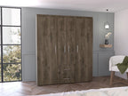 Closet Bariloche Bombay Eco, Nogal y Blanco, con Variedad de Entrepaños y Cuatro Puertas Abatibles - vista 1