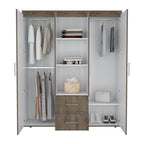 Closet Bariloche Bombay Eco, Nogal y Blanco, con Variedad de Entrepaños y Cuatro Puertas Abatibles - vista 4