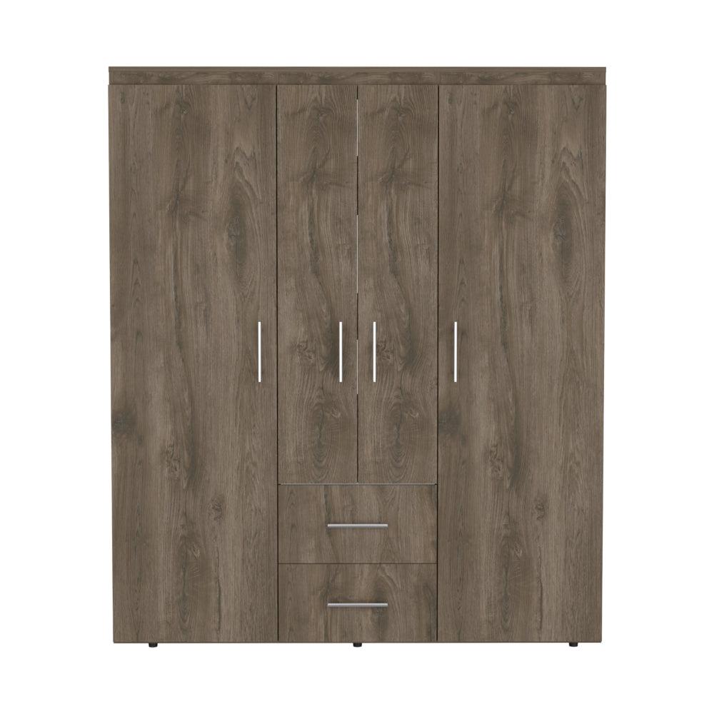 Closet Bariloche Bombay Eco, Nogal y Blanco, con Variedad de Entrepaños y Cuatro Puertas Abatibles - vista 6