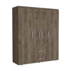 Closet Bariloche Bombay Eco, Nogal y Blanco, con Variedad de Entrepaños y Cuatro Puertas Abatibles - vista 5